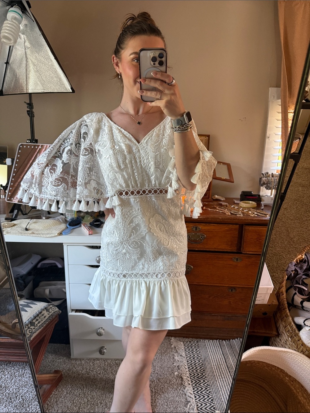 Elegant White Lace Dress